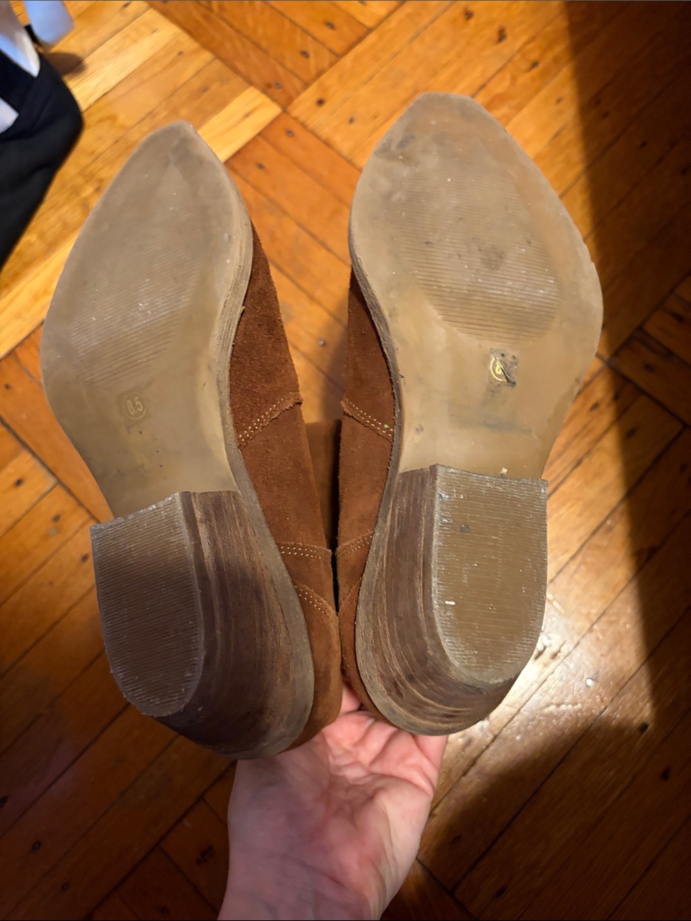 Steve Madden Brown Suede Ankle Booties - Picture 2 of 5